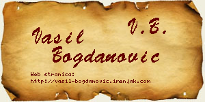 Vasil Bogdanović vizit kartica